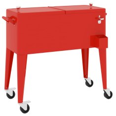 shumee Hladilni voziček s kolesi rdeč 92x43x89 cm