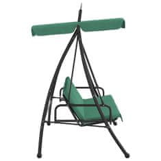 Vidaxl Vrtna gugalna klop z nadstreškom zelena 198 cm blago in jeklo
