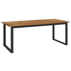 shumee Vrtna miza z nogami U oblike 200x90x75 cm trden akacijev les