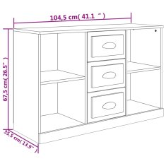Vidaxl Komoda siva sonoma 104,5x35,5x67,5 cm inženirski les