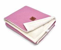 Inny Dvostranska odeja 75x100 iz flisa in vaflja v roza barvi - KD-PWL-1-PINK