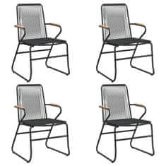 Vidaxl Vrtni stoli 4 kosi črni 58x59x85,5 cm PVC ratan