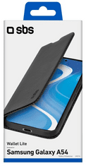 SBS Wallet Lite ovitek za Galaxy A54, preklopni, črn