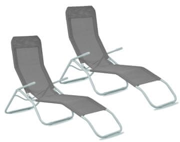 Aga 2x Vrtni ležalnik SIESTA Sivo