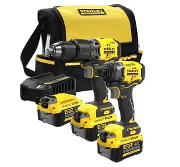 STANLEY V20 KOMPLET SFMCK461D2S (SFMCD715 + SFMCF810B) 2x2.0Ah VREČKA