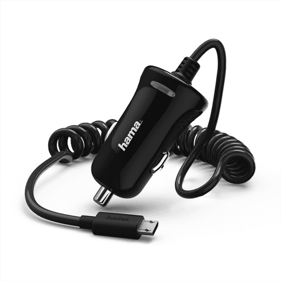 Hama Polnilec za vozila s kablom, mikro USB, 2,4 A