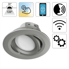 Hama Svetilka SMART Wi-Fi z vgrajeno možnostjo, srebrno siva