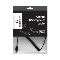 CABLEXPERT Spiralni kabel USB-A na USB-C 0,6m
