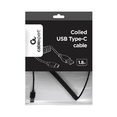 CABLEXPERT Spiralni kabel USB-A na USB-C 1,8m