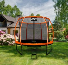 Aga SPORT EXCLUSIVE Trampolin 250 cm Oranžna + zaščitna mreža + lestev