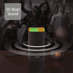 Hama Bluetooth zvočnik Shine 2.0, LED osvetlitev, IPx4, črn