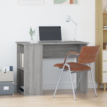 Vidaxl vidaXL Pisalna miza, siva sonoma hrastova, 100x55x75 cm, material na osnovi lesa