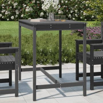 Vidaxl vidaXL Vrtna miza, siva, 121x82,5x110 cm, masivni borov les