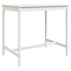Vidaxl Vrtna miza bela 121x82,5x110 cm trdna borovina