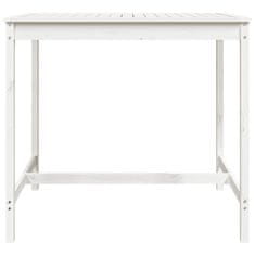 Vidaxl Vrtna miza bela 121x82,5x110 cm trdna borovina