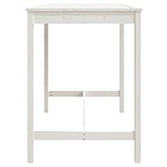 Vidaxl Vrtna miza bela 121x82,5x110 cm trdna borovina