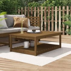 Vidaxl Vrtna miza medeno rjava 121x82,5x45 cm trdna borovina