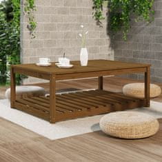 Vidaxl Vrtna miza medeno rjava 121x82,5x45 cm trdna borovina