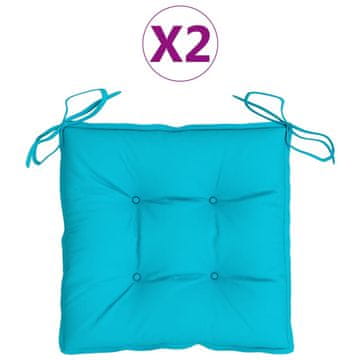 Vidaxl Blazine za stole 2 kosa turkizne 50x50x7 cm oxford tkanina