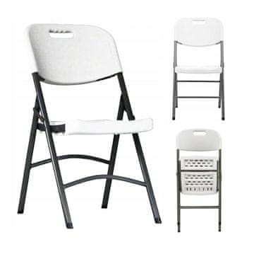 shumee Zložljiv gostinski stol, bel, 45x64x80 cm