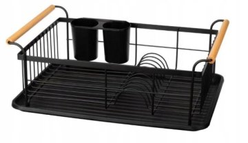 shumee Jenny črn odcejalnik za posodo s stojalom 44 cm