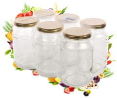 shumee Kozarec za konzerviranje z navojnim pokrovom, 6 kosov, 900 ml