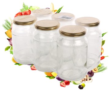 shumee Kozarec za konzerviranje z navojnim pokrovom, 6 kosov, 900 ml