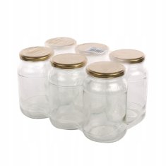 shumee Kozarec za konzerviranje z navojnim pokrovom, 6 kosov, 900 ml