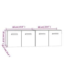 Vidaxl Stenska omarica 2 kosa siva sonoma 60x36,5x35 cm inženirski les