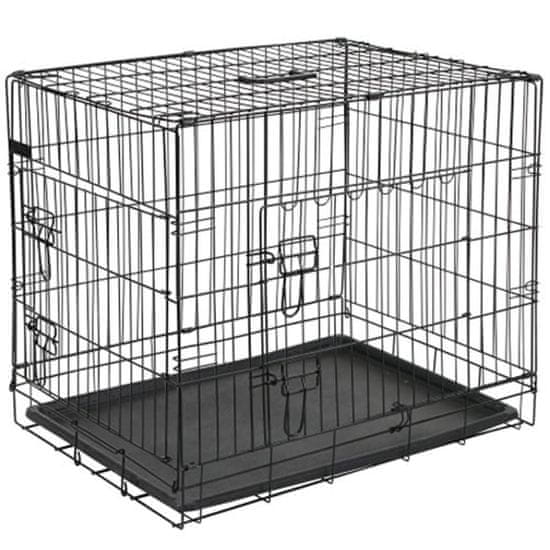 shumee @Pet Pasji transportni boks kovinski 92,5x57,5x64 cm črn