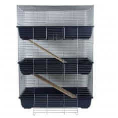 shumee @Pet 3-nadstropna kletka za zajce modre barve 80x44x120 cm 25034