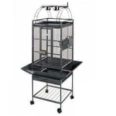 Vidaxl Kletka za papige Villa Helios silverstone siva 46x46x149cm