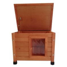 Vidaxl Zunanja mačja hišica 57x45x43 cm iz lesa rjava