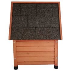 Vidaxl Zunanja mačja hišica 57x45x43 cm iz lesa rjava