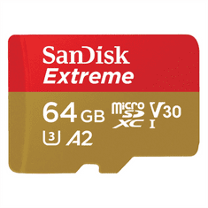 SanDisk Extreme microSDXC kartica za mobilne igre 64GB 170MB/s in 80MB/s, A2 C10 V30 UHS-I U3