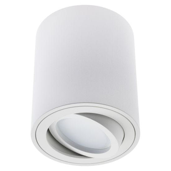 LUMILED Stropna okrogla halogenska svetilka GU10 bela premična cev AMAT-M 84mm
