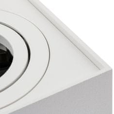 LUMILED Stropna kvadratna halogenska svetilka GU10 bela premična cev AMAT-L 115mm