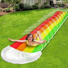 Cool Mango Velik napihljiv zunanji vodni tobogan, poletna otroška vodna igra, zabava za otroke, tobogan z razpršilnim sistemom, zabava na vodi, hitra poletna osvežitev, 480 x 80 cm – Slidy
