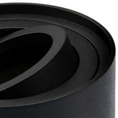 LUMILED Stropna okrogla halogenska svetilka GU10 črna premična cev AMAT-L 115mm