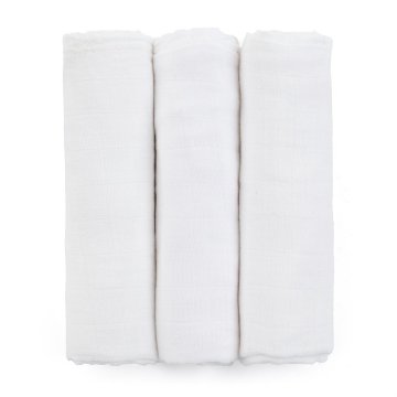 Petite&Mars PETITE&amp;MARS Komplet bambusovih muslinskih plenic 3 kosi Moussy Total White, 68 x 68 cm