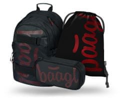 BAAGL 3 SET Skate Red: nahrbtnik, svinčnik, torba