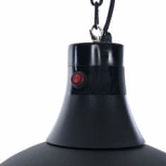 Vidaxl Viseči grelnik Indus II 2100 W halogenski črn