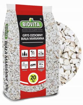 BioVita Dekorativna bela Marianna granulacija 8-16 mm 20 kg