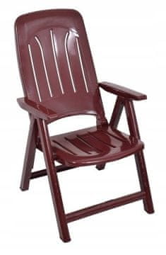 shumee Vrtni stol iz plastike v bordo barvi