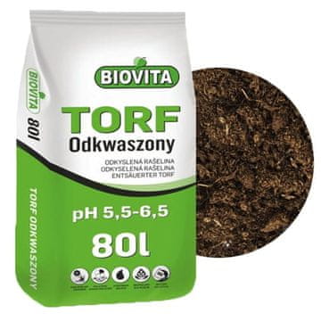 BioVita Razkisana vrtna šota za rastline 80 l