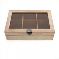 shumee Dekorativna lesena škatlica za čaj 24 x 16 cm
