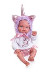 Antonio Juan 85105-2 Unicorn Purple - realistična otroška lutka z vinilnim telesom - 21 cm