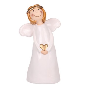 Autronic Beli angel drži srce, keramika KEK9451