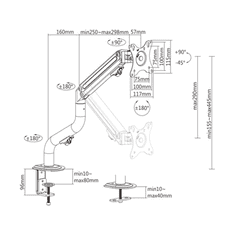 Gembird Nosilec za monitor MA-DA1-02 17”-32”