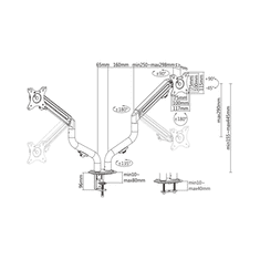 Gembird Nosilec za dva monitorja MA-DA2-02 17”-32”